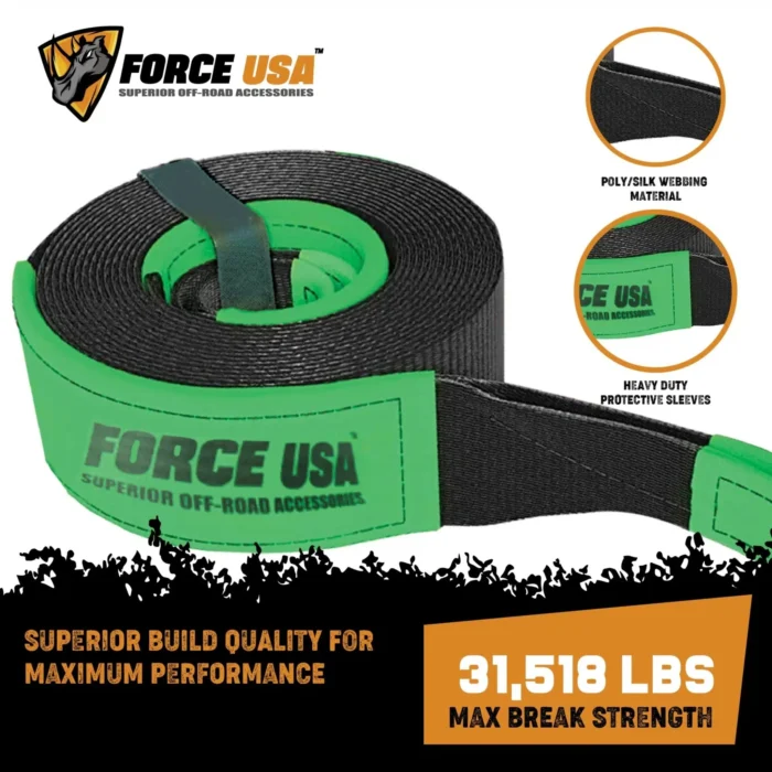 ⁦حزام السحب للخدمة الشاقة 6متر من FORCE USA⁩ - الصورة ⁦1⁩